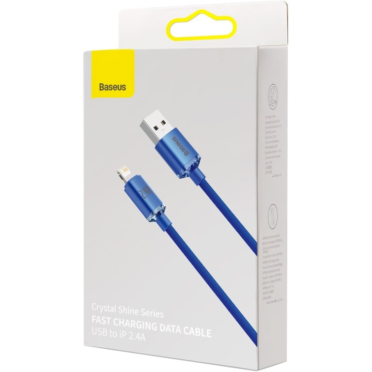 Дата кабель USB 2.0 AM to Lightning 2.0m 2.4A blue Baseus (CAJY000103) - фото 4