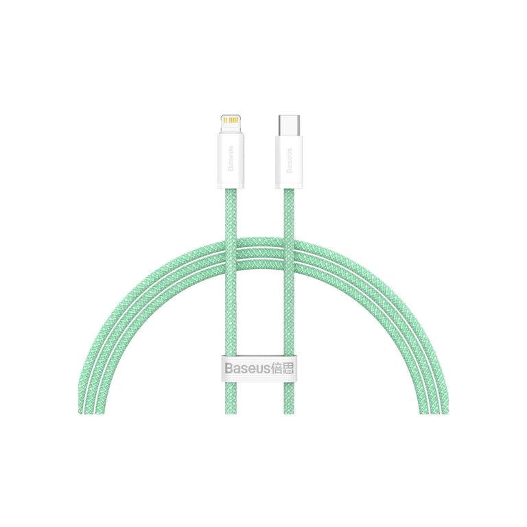 Дата кабель USB-C to Lightning 2.0m 20W green Baseus (CALD000106) - фото 1