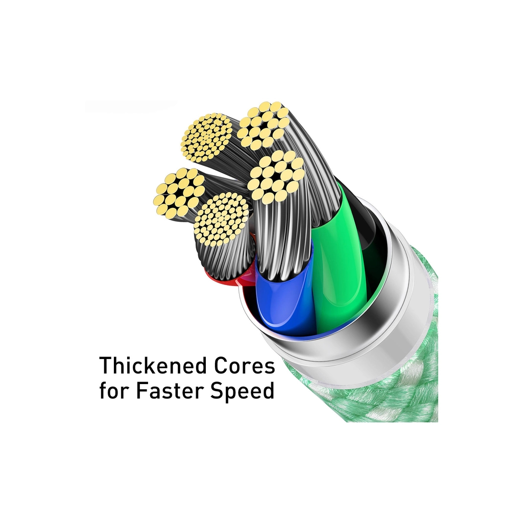 Дата кабель USB-C to Lightning 2.0m 20W green Baseus (CALD000106) - фото 4 Дата кабель USB-C to Lightning 2.0m 20W green Baseus (CALD000106) - фото 4