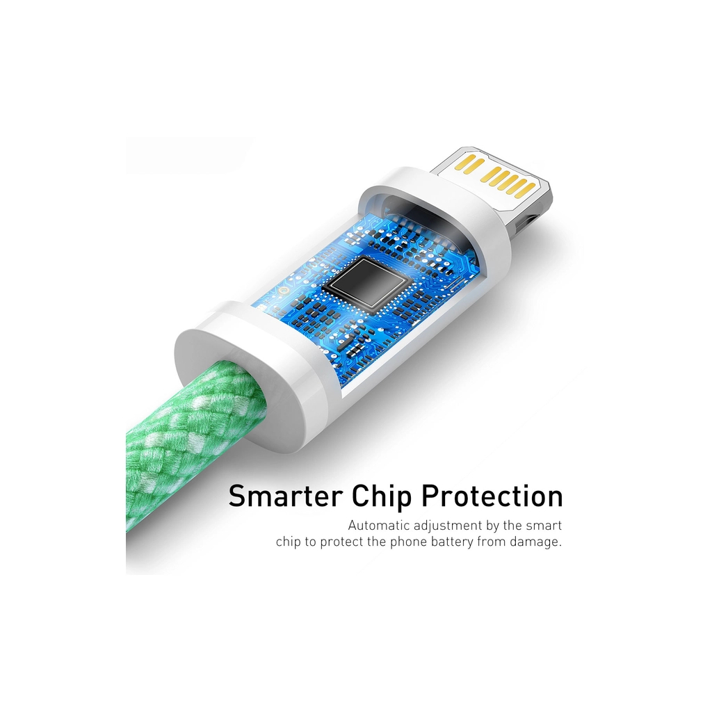 Дата кабель USB-C to Lightning 2.0m 20W green Baseus (CALD000106) - фото 6 Дата кабель USB-C to Lightning 2.0m 20W green Baseus (CALD000106) - фото 6