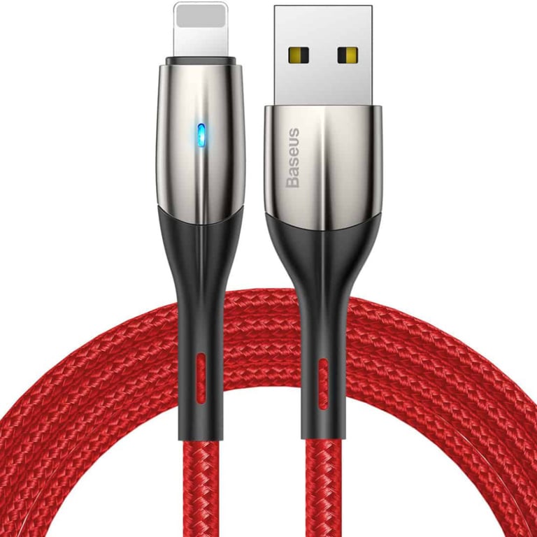 Дата кабель USB 2.0 AM to Lightning 2.0m 2.4A red Baseus (CALSP-C09) - фото 1