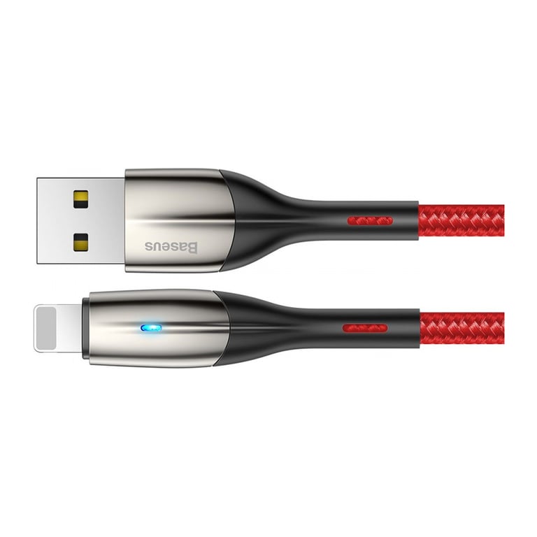 Дата кабель USB 2.0 AM to Lightning 2.0m 2.4A red Baseus (CALSP-C09) - фото 2