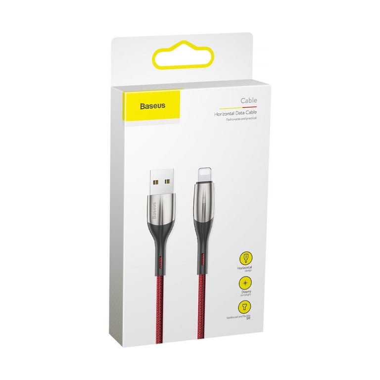 Дата кабель USB 2.0 AM to Lightning 2.0m 2.4A red Baseus (CALSP-C09) - фото 6