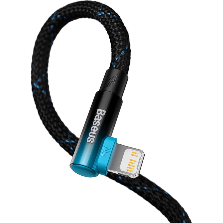 Дата кабель USB-C to Lightning 1.0m 20W 90° corner black/blue Baseus (CAVP000221) - фото 4