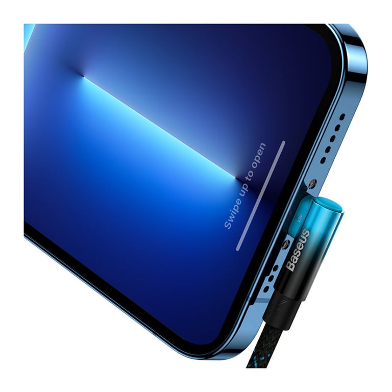 Дата кабель USB-C to Lightning 1.0m 20W 90° corner black/blue Baseus (CAVP000221) - фото 6