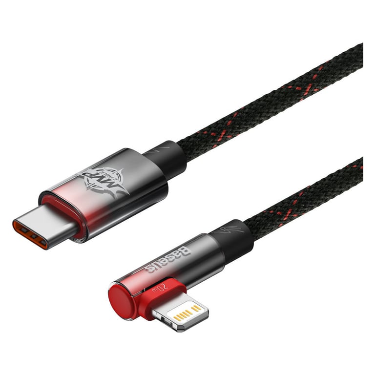 Дата кабель USB-C to Lightning 1.0m 20W 90° corner black/red Baseus (CAVP000220) - фото 3