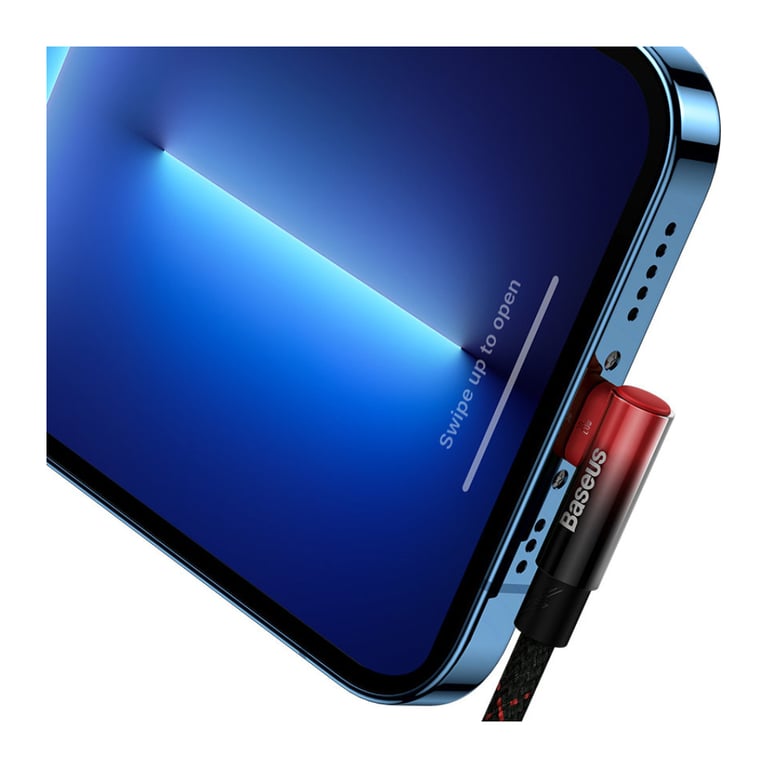 Дата кабель USB-C to Lightning 1.0m 20W 90° corner black/red Baseus (CAVP000220) - фото 6