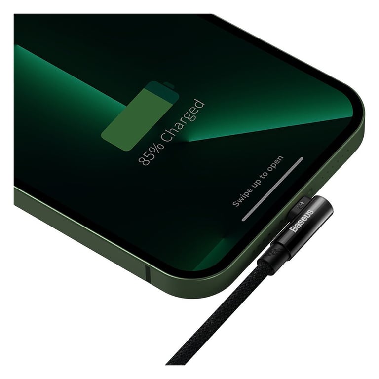 Дата кабель USB 2.0 AM to Lightning 1.0m 2.4A 90° corner black Baseus (CAVP000001) - фото 6