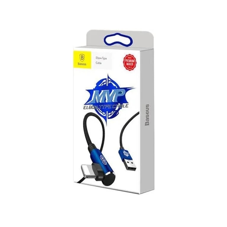 Дата кабель USB 2.0 AM to Lightning 2.0m 1.5A 90° corner blue Baseus (CALMVP-A03) - фото 3