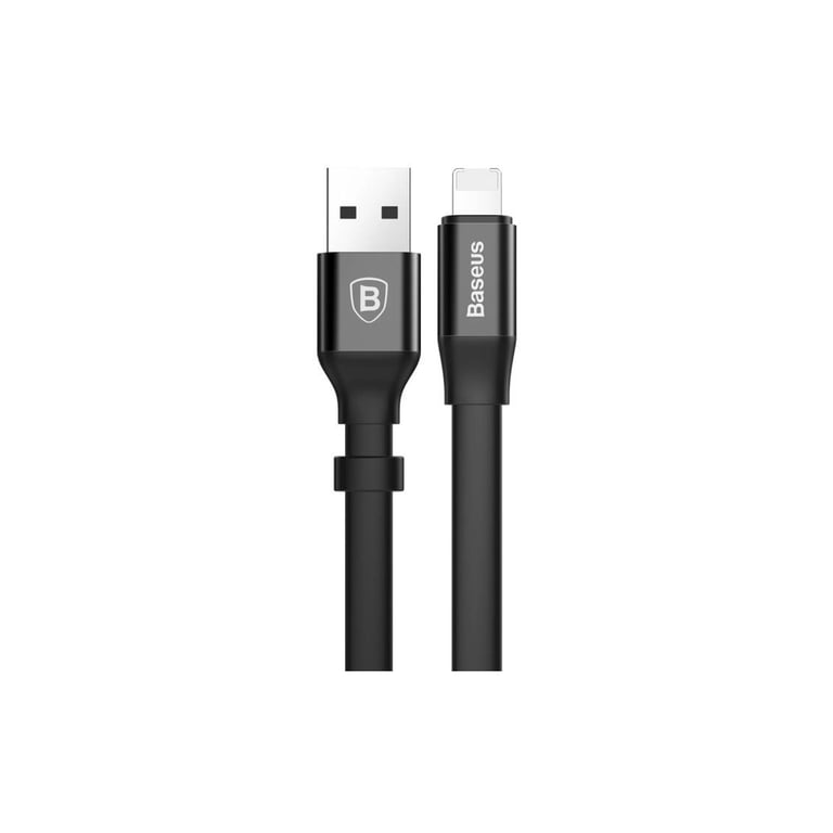 Дата кабель USB 2.0 AM to Lightning 0.23m 2A black Baseus (CALMBJ-B01) - фото 1