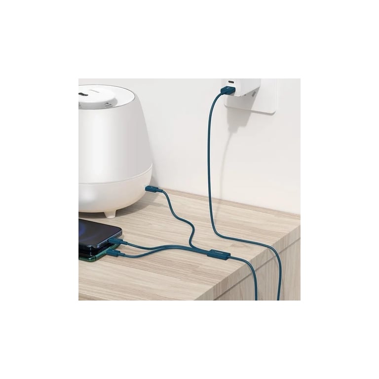 Дата кабель USB 2.0 AM to Lightning + Micro 5P + Type-C 1.5m 3.5A blue Baseus (CAMLTYS-03) - фото 8