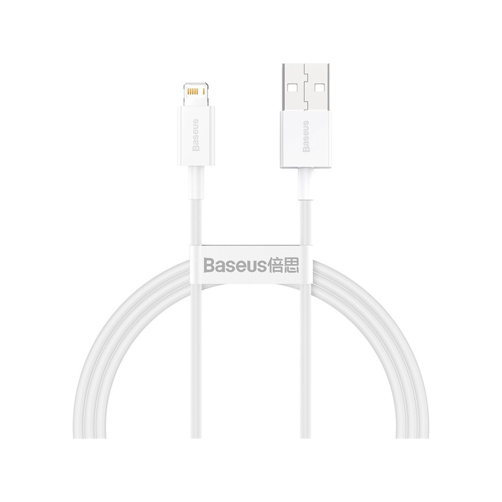 Дата кабель USB 2.0 AM to Lightning 1.0m 2.4A white Baseus (CALYS-A02)