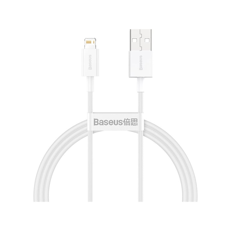 Дата кабель USB 2.0 AM to Lightning 1.0m 2.4A white Baseus (CALYS-A02) - фото 1