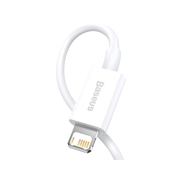 Дата кабель USB 2.0 AM to Lightning 1.0m 2.4A white Baseus (CALYS-A02) - фото 3