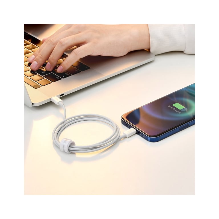 Дата кабель USB 2.0 AM to Lightning 1.0m 2.4A white Baseus (CALYS-A02) - фото 5