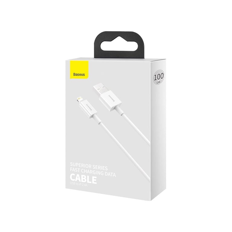 Дата кабель USB 2.0 AM to Lightning 1.0m 2.4A white Baseus (CALYS-A02) - фото 6