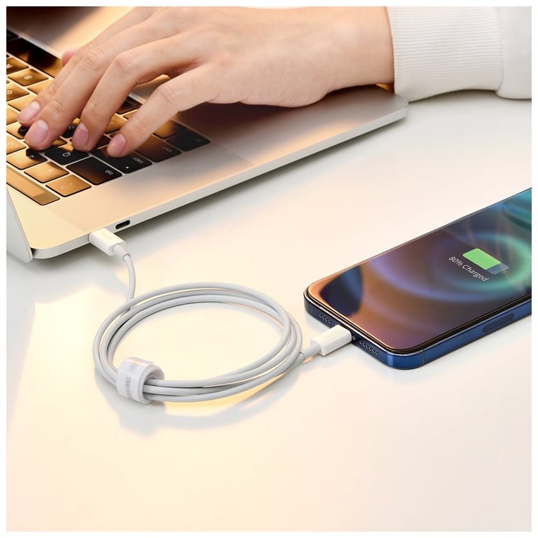 Дата кабель USB-C to Lightning 2.0m 20W white Baseus (CATLYS-C02) - фото 6