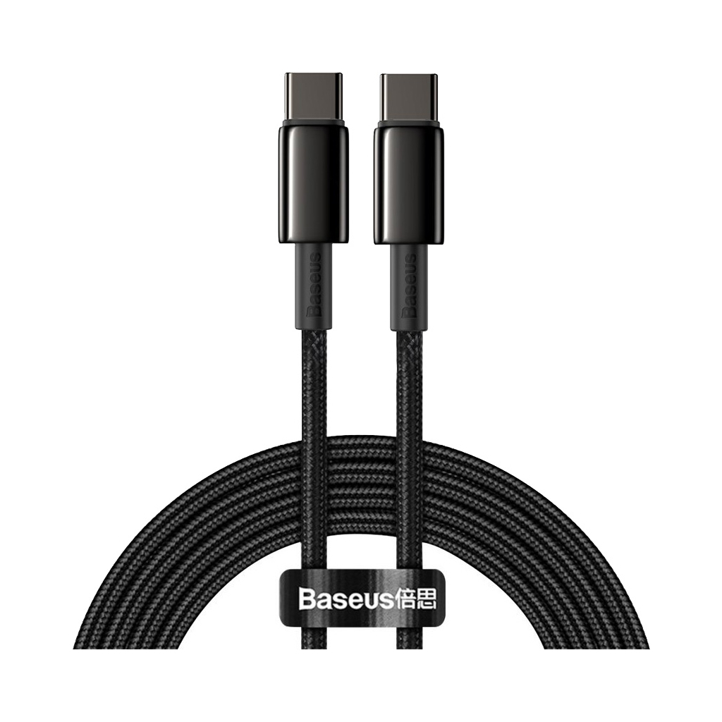 Дата кабель USB-C to USB-C 2.0m 100W black Baseus (CATWJ-A01) - фото 1