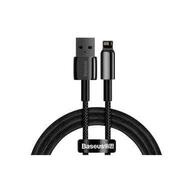 Дата кабель USB 2.0 AM to Lightning 1.0m 2.4A black Baseus (CALWJ-01) - фото 1