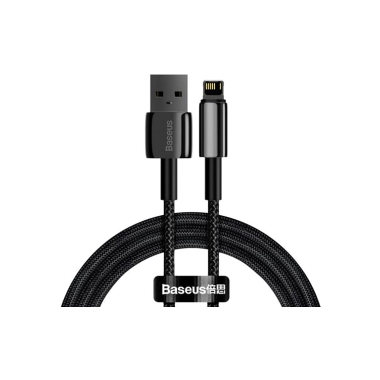 Дата кабель USB 2.0 AM to Lightning 1.0m 2.4A black Baseus (CALWJ-01) - фото 1