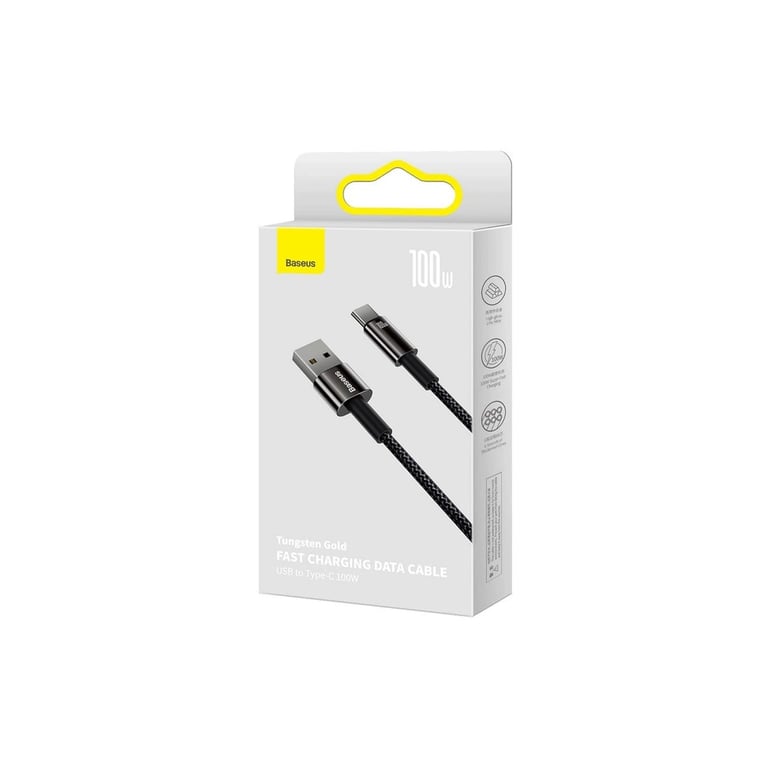 Дата кабель USB 2.0 AM to USB-C 1.0m 100W black Baseus (CAWJ000001) - фото 7