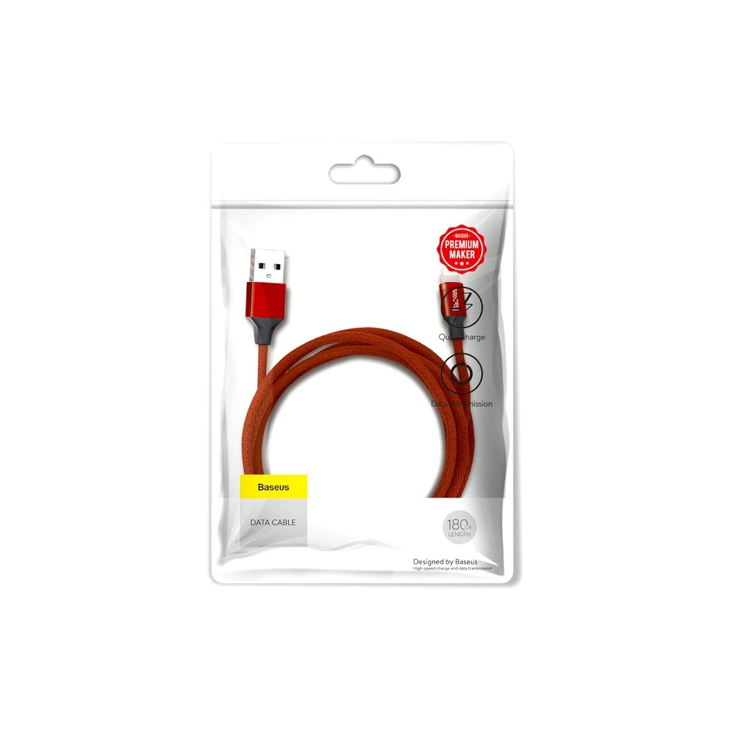 Дата кабель USB 2.0 AM to Lightning 1.8m red Baseus (CALYW-A09) - фото 4 Дата кабель USB 2.0 AM to Lightning 1.8m red Baseus (CALYW-A09) - фото 4