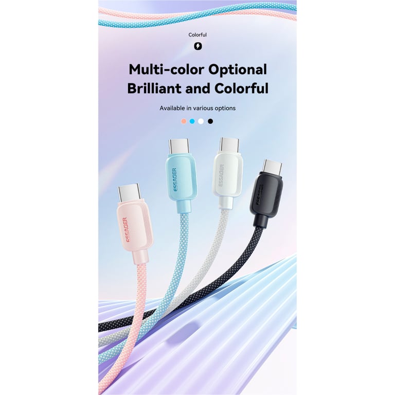 Дата кабель USB-C to USB-C 1.0m 100W black Essager (EXCTT1-WL01-P) - фото 4