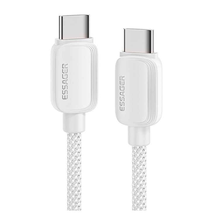 Дата кабель USB-C to USB-C 1.0m 100W white Essager (EXCTT1-WL02-P) - фото 1
