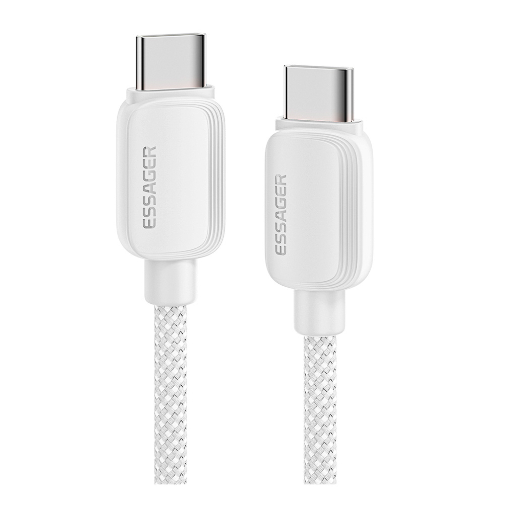Дата кабель USB-C to USB-C 2.0m 100W white Essager (EXCTT1-WLA02-P) Дата кабель USB-C to USB-C 2.0m 100W white Essager (EXCTT1-WLA02-P)