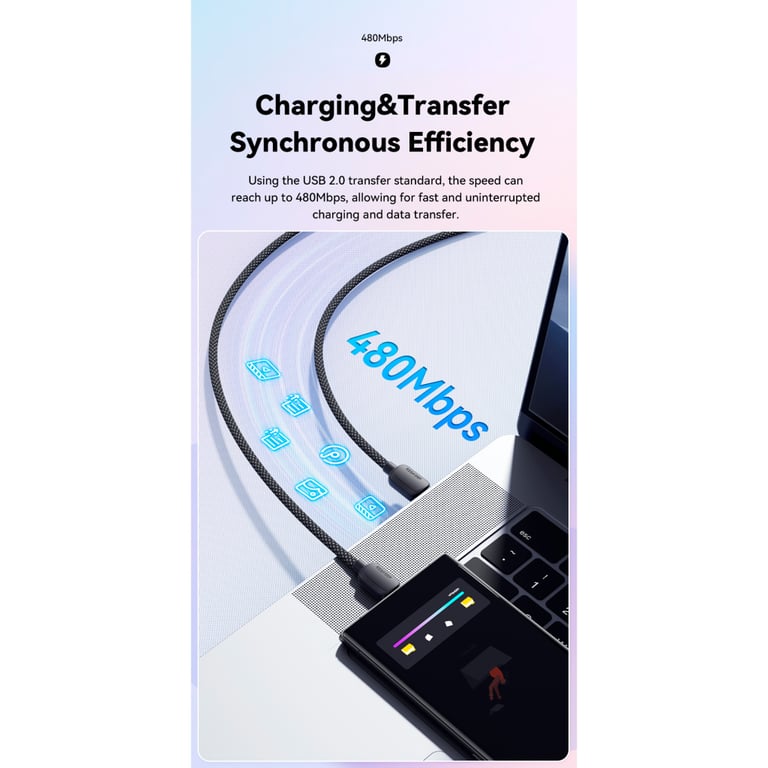 Дата кабель USB-C to USB-C 3.0m 100W black Essager (EXCTT1-WLC01-P) - фото 7