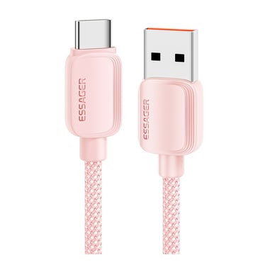 Дата кабель USB 2.0 AM to USB-C 1.0m 100W pink Essager (EXC7A-WL04-P) - фото 1