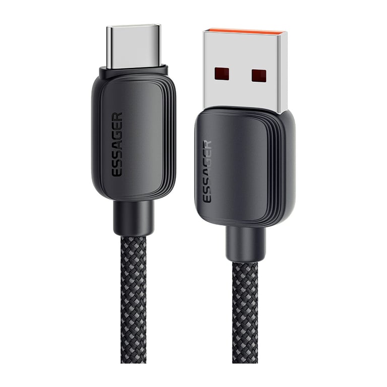 Дата кабель USB 2.0 AM to USB-C 2.0m 100W black Essager (EXC7A-WLA01-P) - фото 1