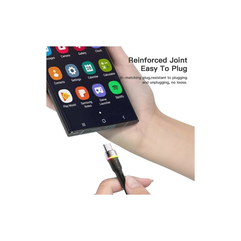 Дата кабель USB 2.0 AM to USB-C 0.5m 3A LED black Essager (EXCT-XCDB01) - фото 8