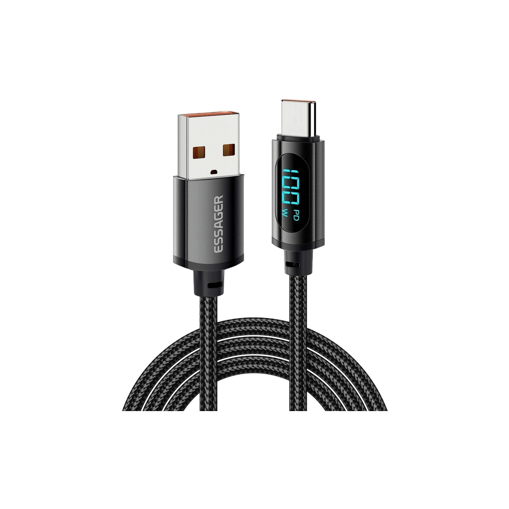 Дата кабель USB 2.0 AM to USB-C 2.0m 7A LED black Essager (EXCT-XYA01-P) Дата кабель USB 2.0 AM to USB-C 2.0m 7A LED black Essager (EXCT-XYA01-P)