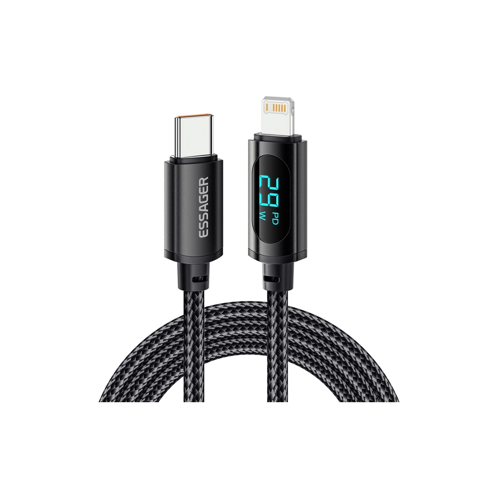 Дата кабель USB-C to Lightning 1.0m 29W LED black Essager (EXCTL-XY01-P) Дата кабель USB-C to Lightning 1.0m 29W LED black Essager (EXCTL-XY01-P)