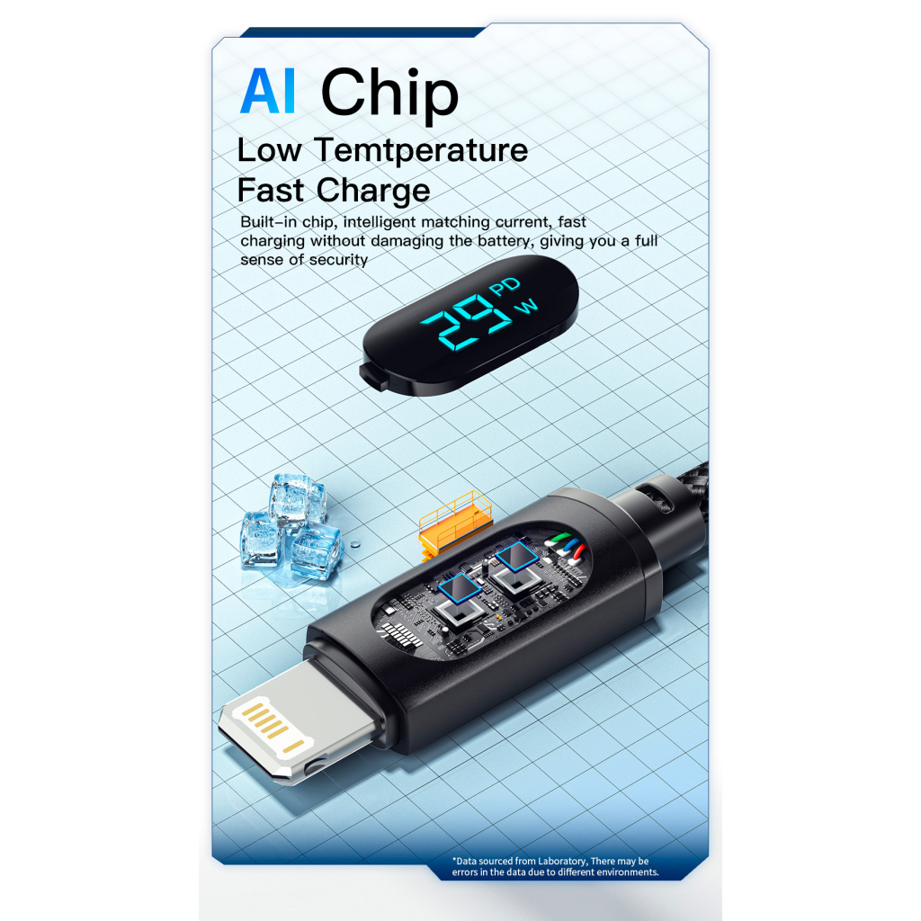 Дата кабель USB-C to Lightning 1.0m 29W LED black Essager (EXCTL-XY01-P) - фото 11 Дата кабель USB-C to Lightning 1.0m 29W LED black Essager (EXCTL-XY01-P) - фото 11