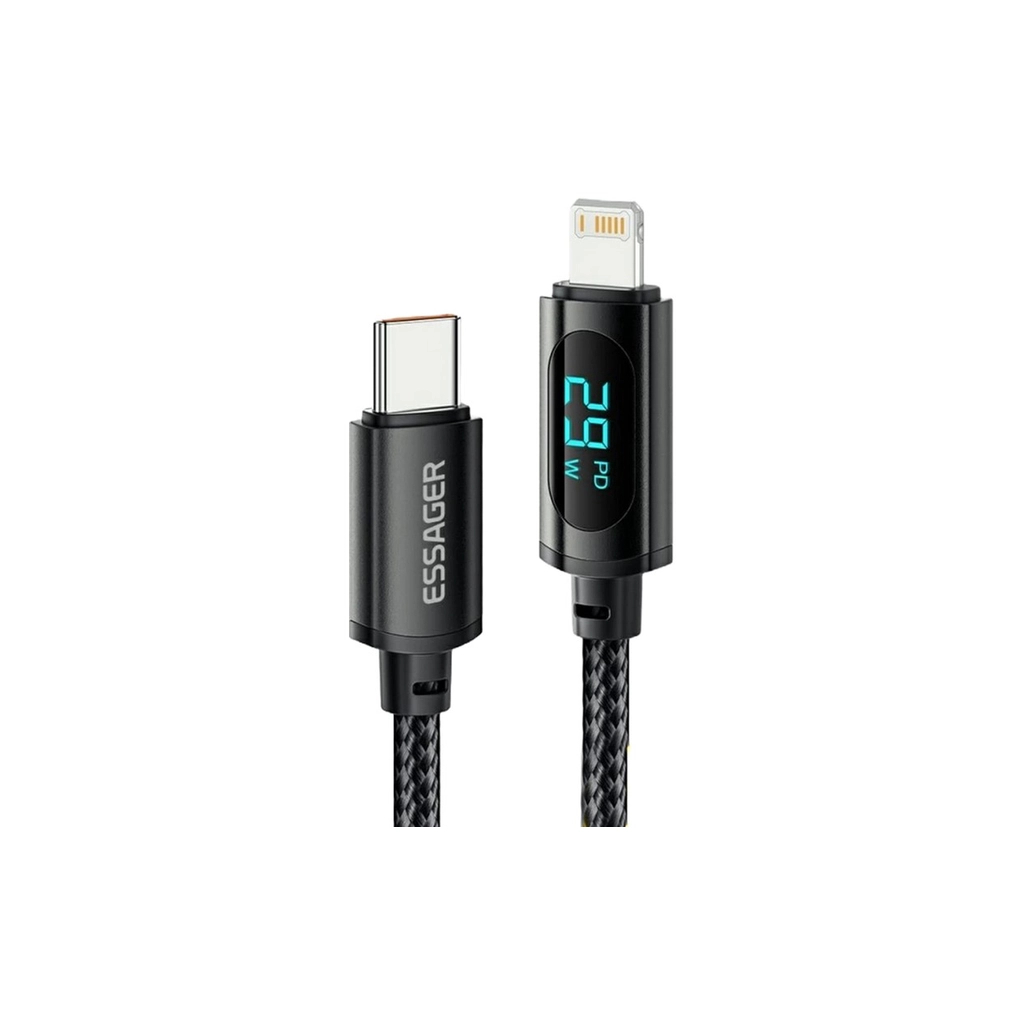 Дата кабель USB-C to Lightning 1.0m 29W LED black Essager (EXCTL-XY01-P) - фото 2 Дата кабель USB-C to Lightning 1.0m 29W LED black Essager (EXCTL-XY01-P) - фото 2