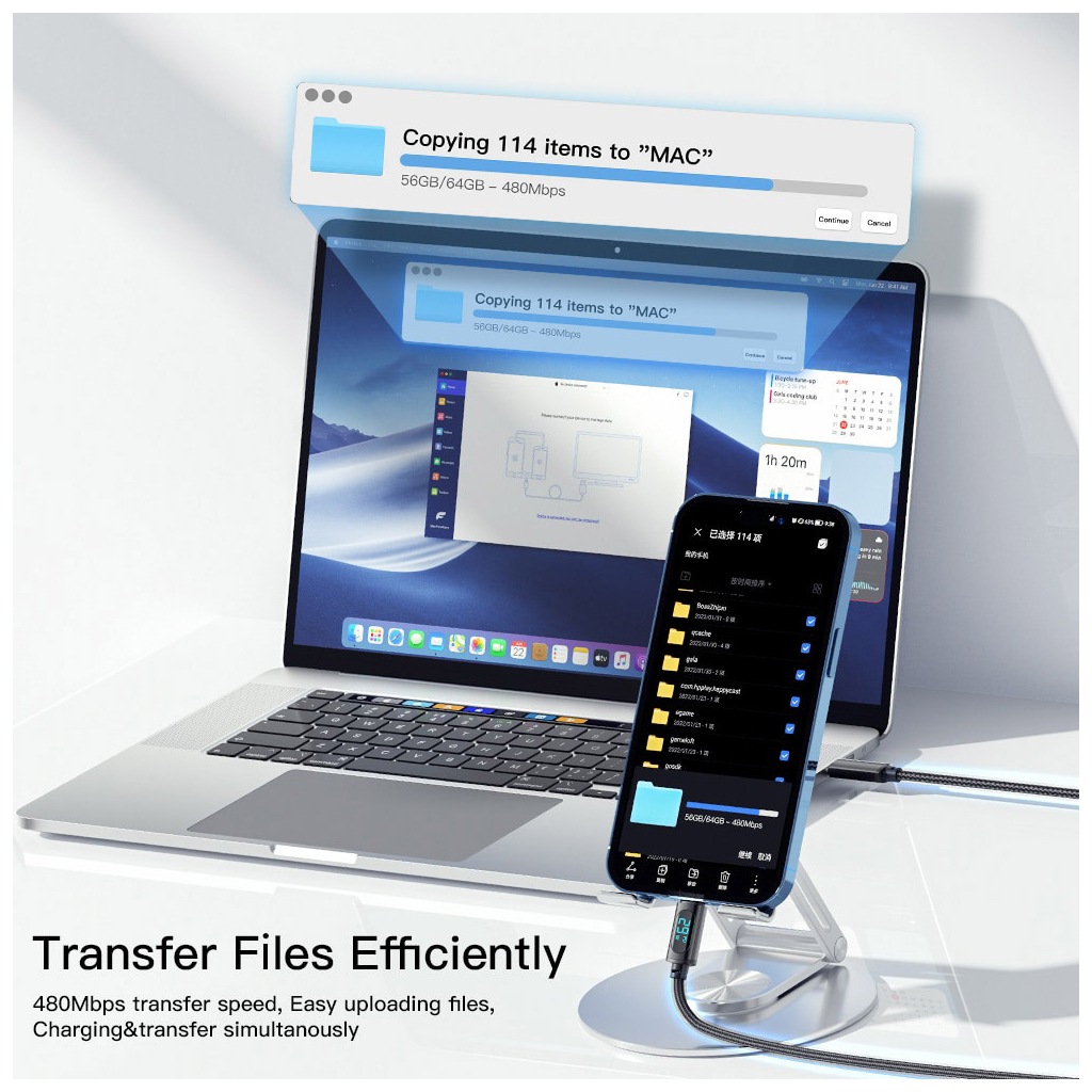 Дата кабель USB-C to Lightning 1.0m 29W LED black Essager (EXCTL-XY01-P) - фото 5 Дата кабель USB-C to Lightning 1.0m 29W LED black Essager (EXCTL-XY01-P) - фото 5