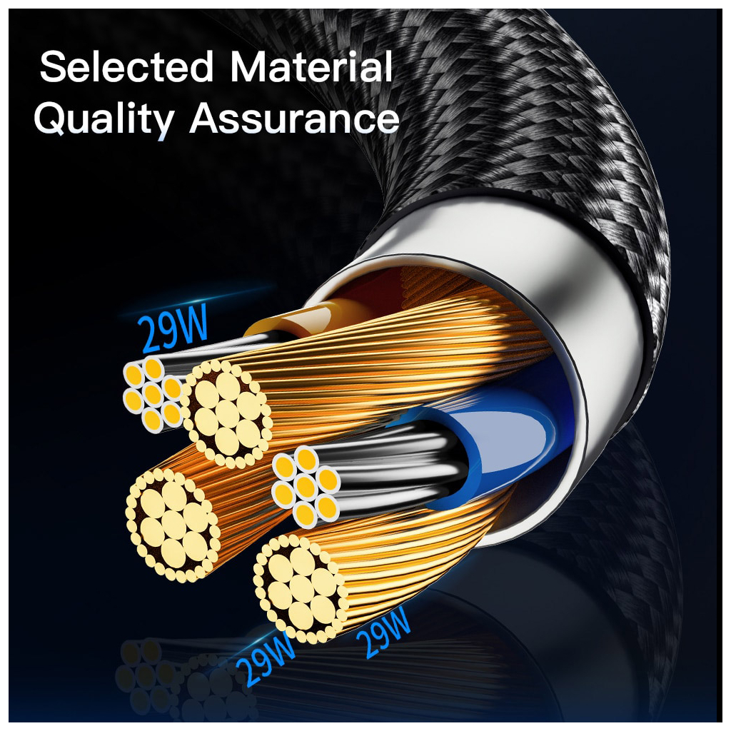 Дата кабель USB-C to Lightning 1.0m 29W LED black Essager (EXCTL-XY01-P) - фото 9 Дата кабель USB-C to Lightning 1.0m 29W LED black Essager (EXCTL-XY01-P) - фото 9