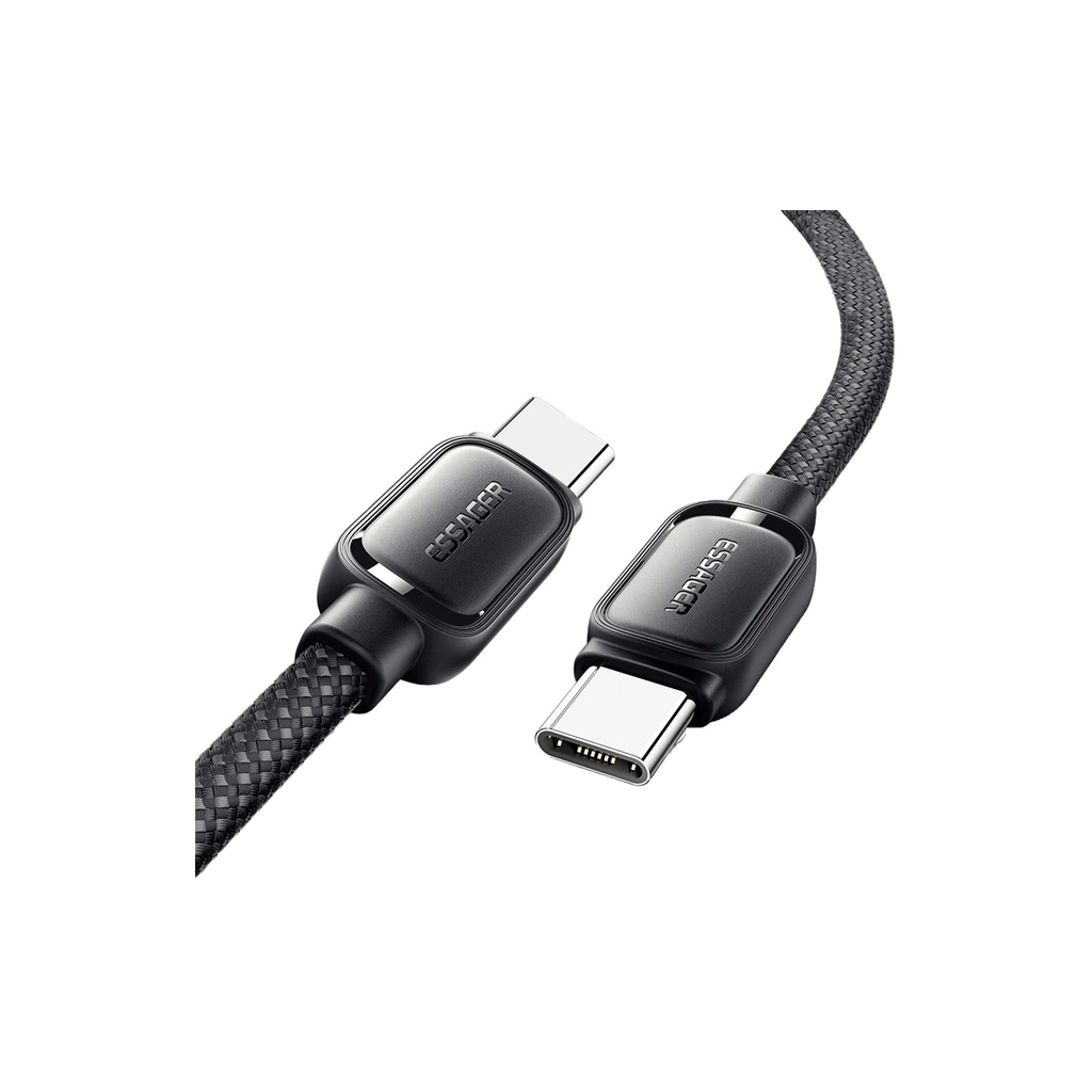 Дата кабель USB-C to USB-C 1.0m 100W black Essager (EXCTT1-TD01-P) - фото 2 Дата кабель USB-C to USB-C 1.0m 100W black Essager (EXCTT1-TD01-P) - фото 2