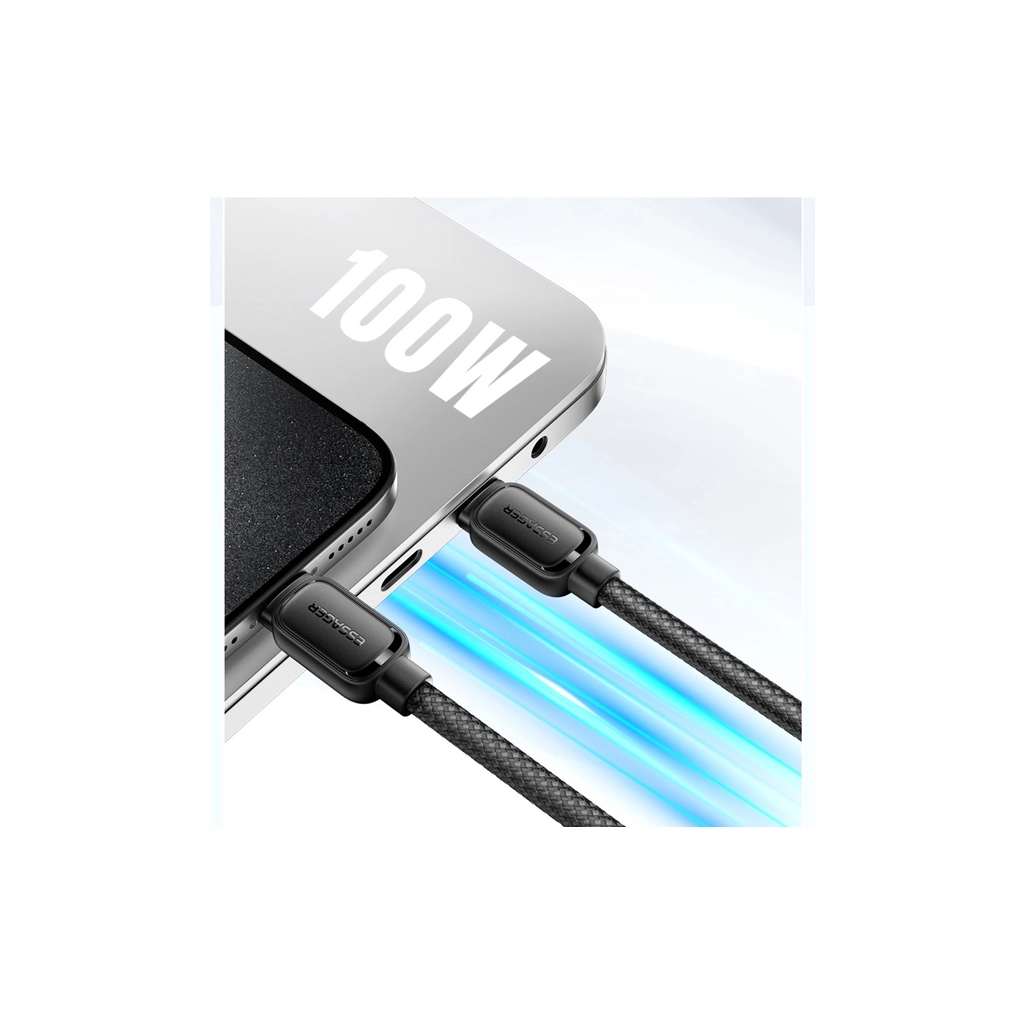 Дата кабель USB-C to USB-C 1.0m 100W black Essager (EXCTT1-TD01-P) - фото 7 Дата кабель USB-C to USB-C 1.0m 100W black Essager (EXCTT1-TD01-P) - фото 7