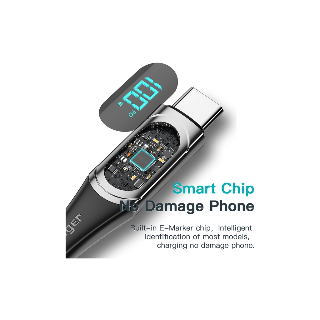 Дата кабель USB-C to USB-C 2.0m 100W Digital Display black Essager (ES-XCTT1-YDA01) - фото 8 Дата кабель USB-C to USB-C 2.0m 100W Digital Display black Essager (ES-XCTT1-YDA01) - фото 8