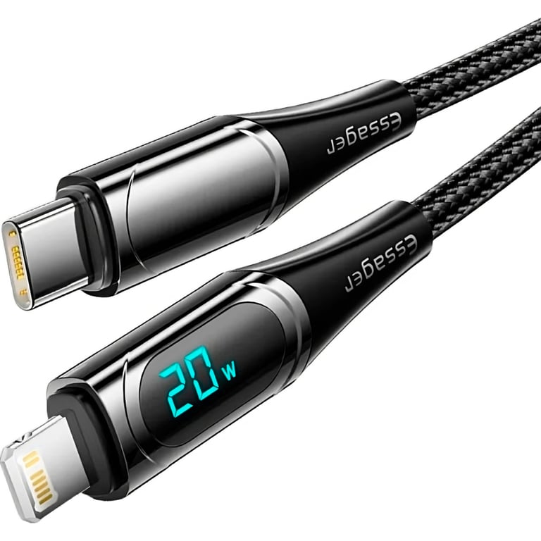 Дата кабель USB-C to Lightning 2.0m 20W Digital Display black Essager (EXCTL-YDA01) - фото 2