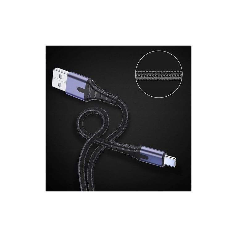 Дата кабель USB 2.0 AM to USB-C 2.0m 3A LED black Essager (EXCT-XGA0G) - фото 5
