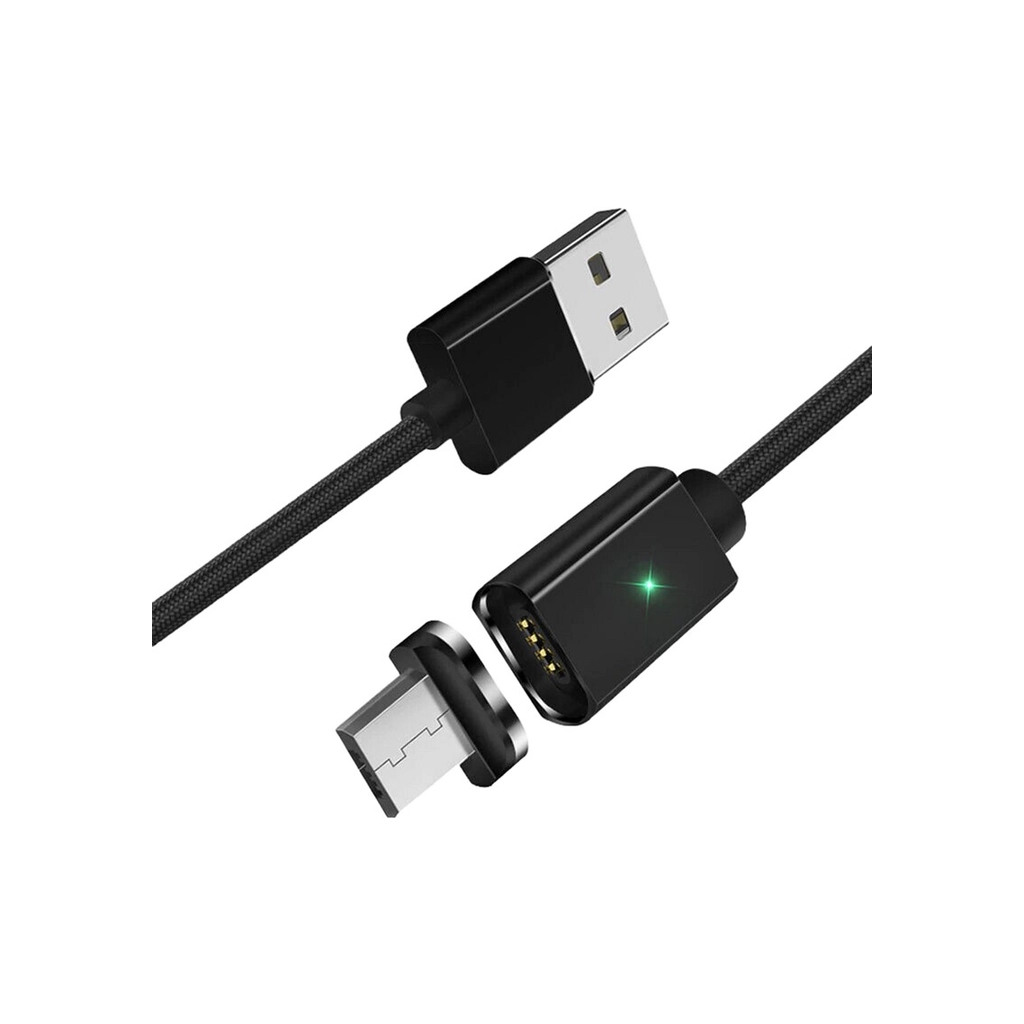 Дата кабель USB 2.0 AM to Micro 5P 1.0m Magnetic black Essager (EXCCXM-ML01)