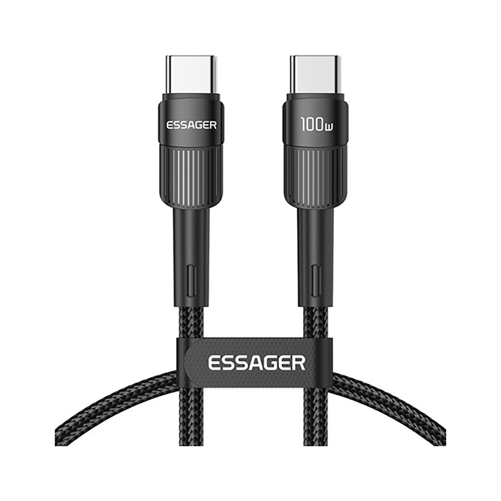 Дата кабель USB-C to USB-C 1.0m 100W black Essager (EXCTT1-XC01) - фото 1