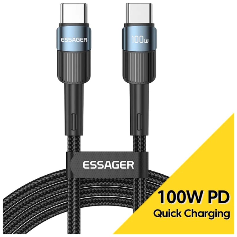 Дата кабель USB-C to USB-C 1.0m 100W blue Essager (EXCTT1-XC03) - фото 1