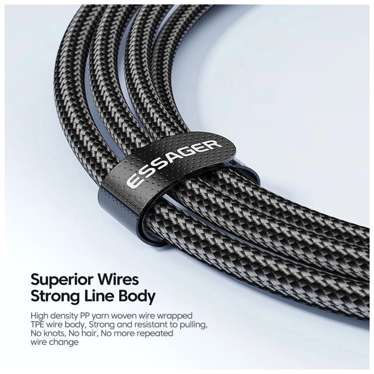Дата кабель USB-C to USB-C 1.0m 100W blue Essager (EXCTT1-XC03) - фото 3