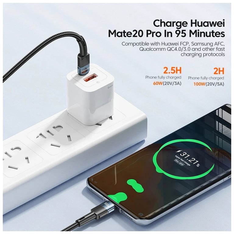Дата кабель USB-C to USB-C 1.0m 100W blue Essager (EXCTT1-XC03) - фото 6