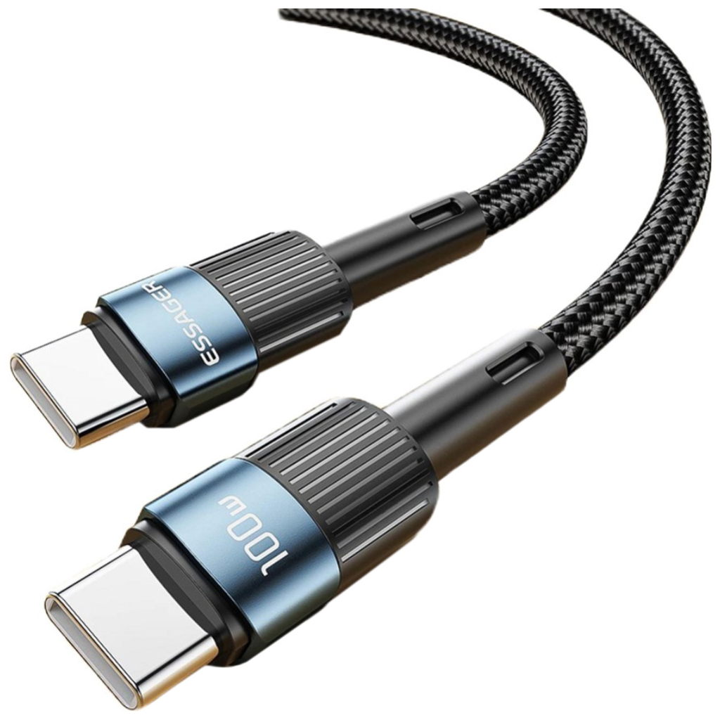 Дата кабель USB-C to USB-C 2.0m 100W blue Essager (EXCTT1-XCA03) - фото 2 Дата кабель USB-C to USB-C 2.0m 100W blue Essager (EXCTT1-XCA03) - фото 2